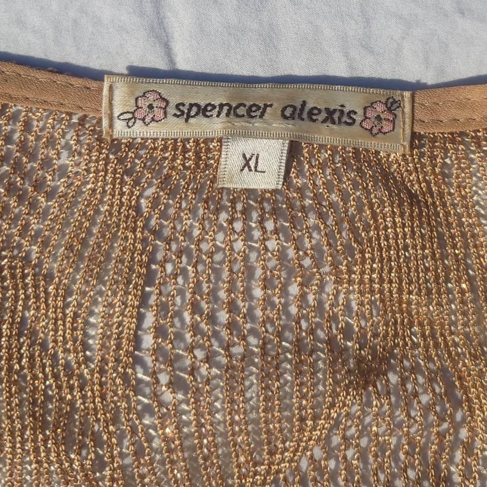 Vintage Floral Lace & Silk Cottagecore Spencer Alexis Cardigan Jacket XL - Picture 6 of 17